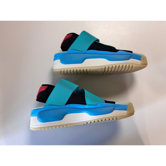 Y3 Hokori SandalBlack Aqua Red Platform Sport Style Women US 9.5 - Picture 6 of 10